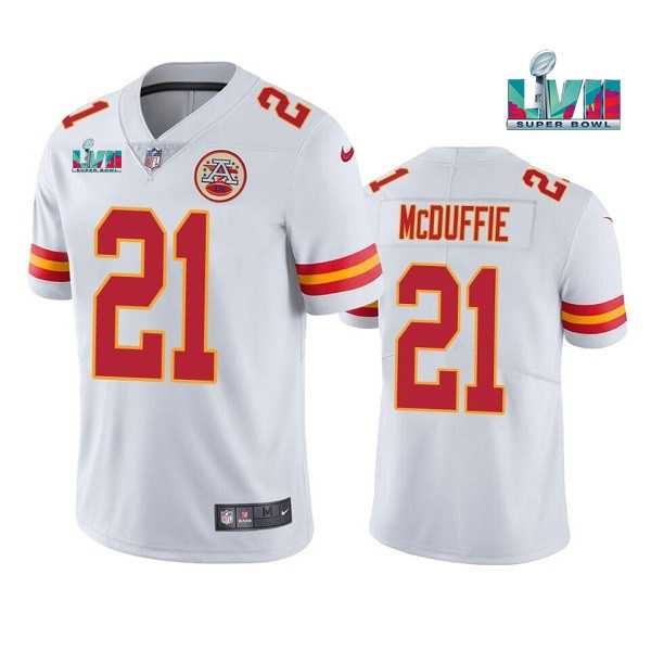 Men & Women & Youth Kansas City Chiefs #21 Trent McDuffie White Super Bowl LVII Patch Vapor Untouchable Limited Stitched Jersey->kansas city chiefs->NFL Jersey